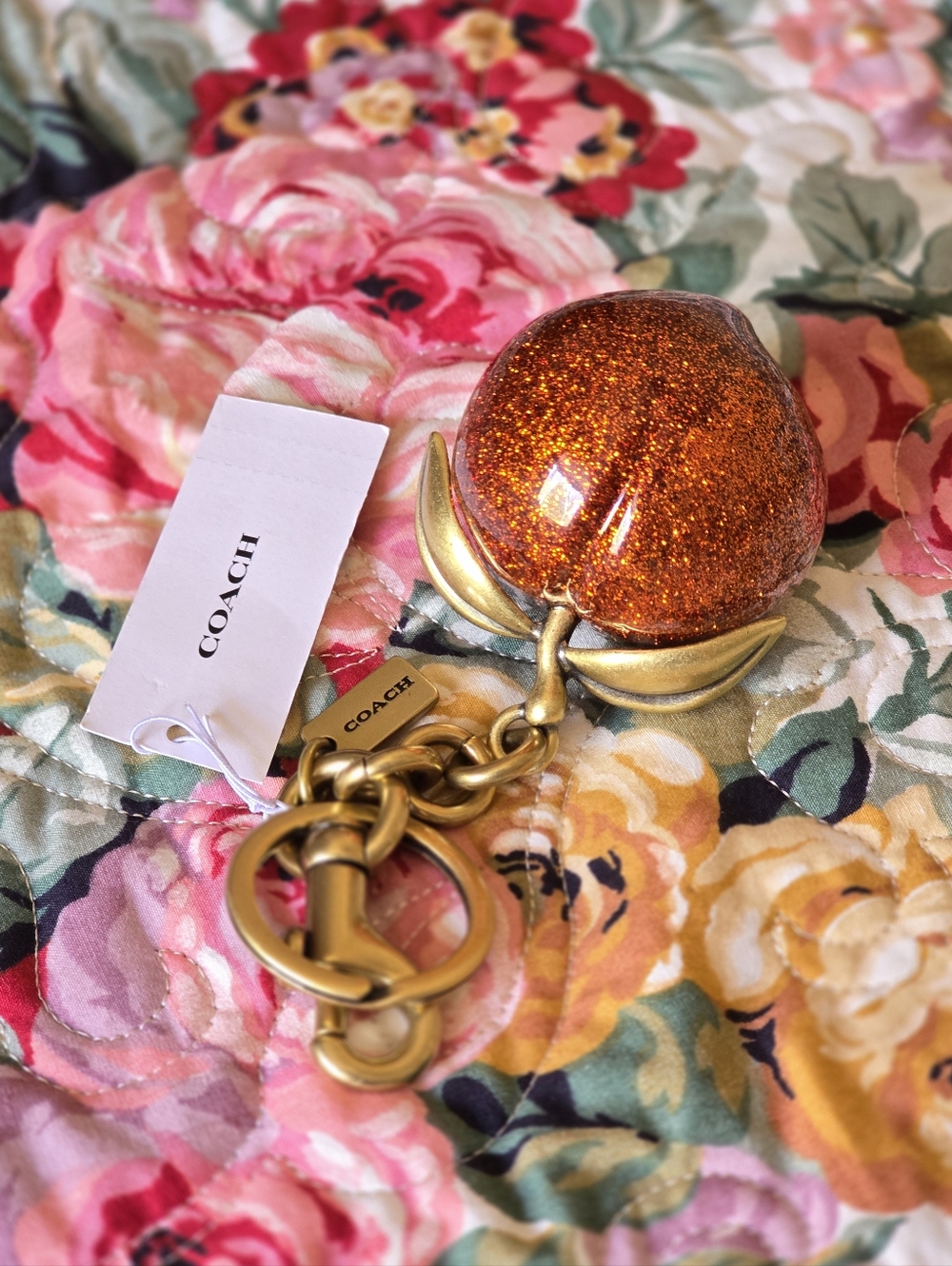 *NWT* COACH "The Summer I Turned Pretty" Peach Bag Charm - Picture 4 of 9
